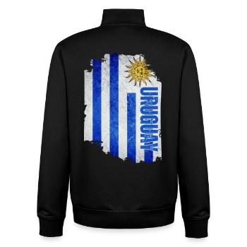 Vertikale Uruguay-Flagge, uruguayischer Stolz - Unisex Organic Zip Sweatshirt von Stanley/Stella - Schwarz - Hinten - AI Model Male 185 light (185cm)