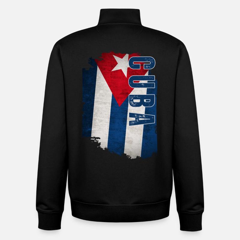 Drapeau cubain vertical, fierté cubaine - Sweat zippé unisexe en coton bio Stanley/Stella - noir
