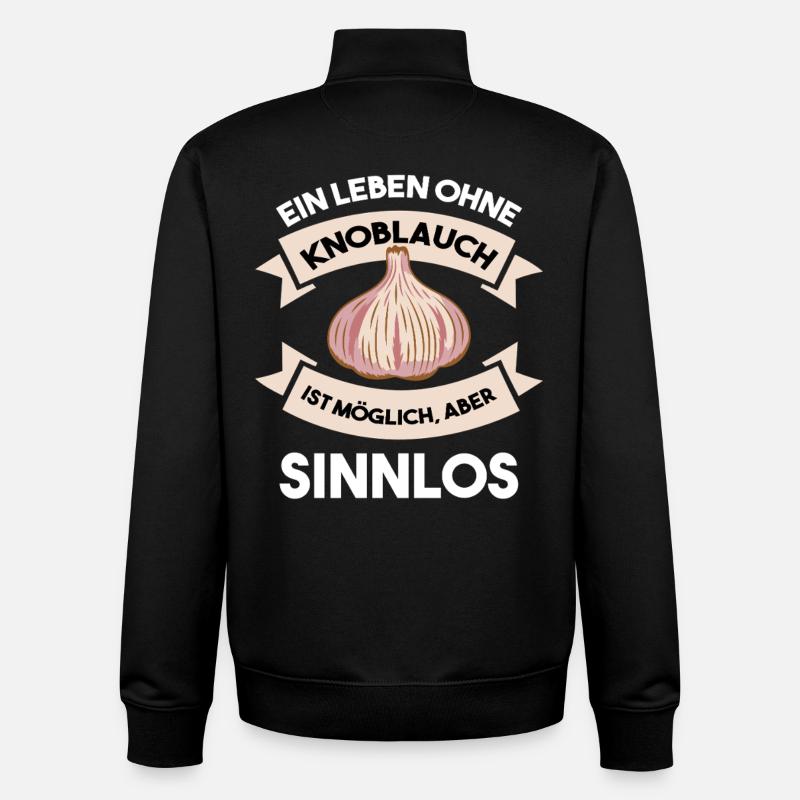 Inutile sans ail - Sweat zippé unisexe en coton bio Stanley/Stella - noir