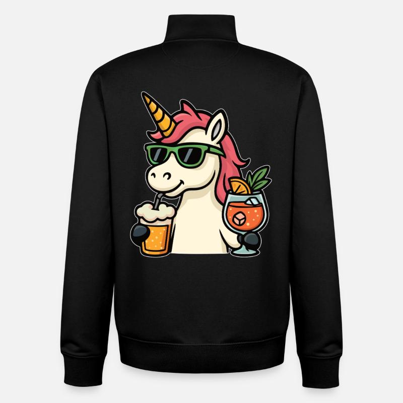 Einhorn trinken - Unisex Organic Zip Sweatshirt von Stanley/Stella - Schwarz