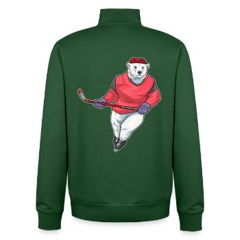 Eisbär Eishockey Eishockeyschläger - Unisex Organic Zip Sweatshirt von Stanley/Stella - Flaschengrün - Hinten - AI Model Male 185 dark (185cm)