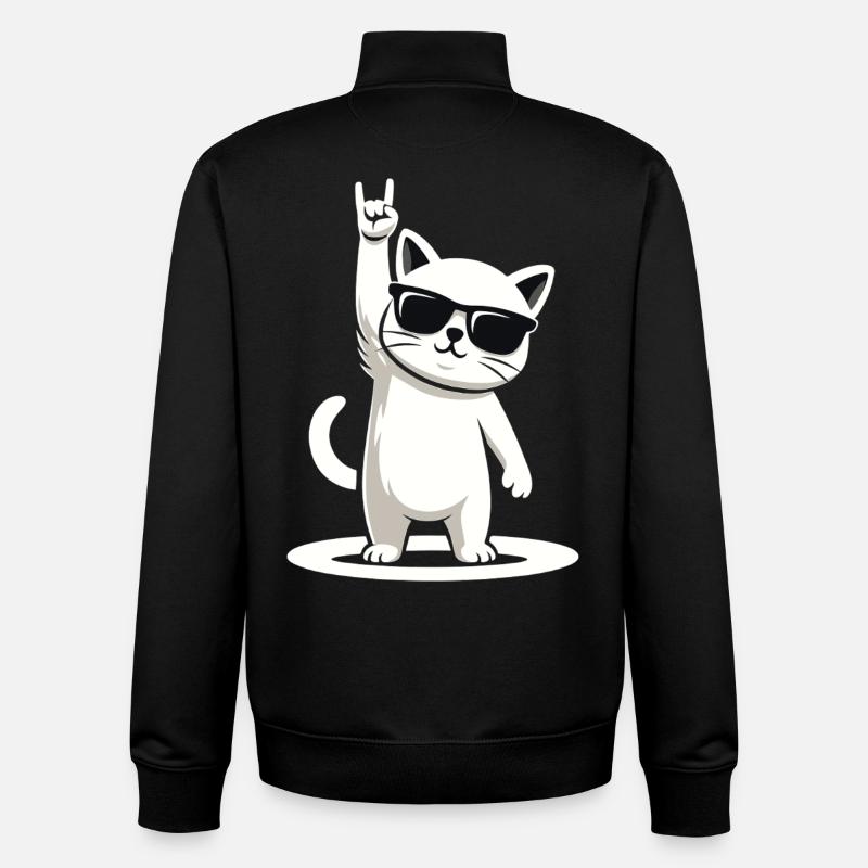 Rock’n' Miez - Sweat zippé unisexe en coton bio Stanley/Stella - noir