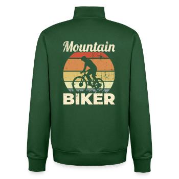 VTT vintage - Sweat zippé unisexe en coton bio Stanley/Stella - vert bouteille - Dos - AI Model Male 185 dark (185cm)