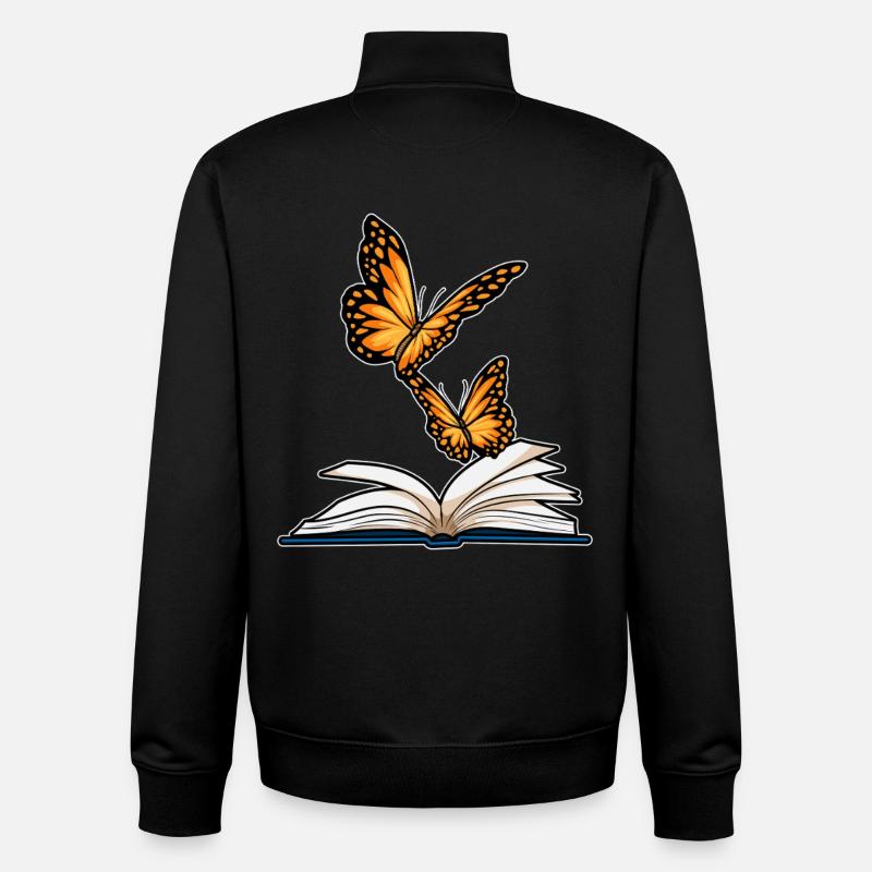 Butterfly Book - Unisex Organic Zip Sweatshirt by Stanley/Stella - black