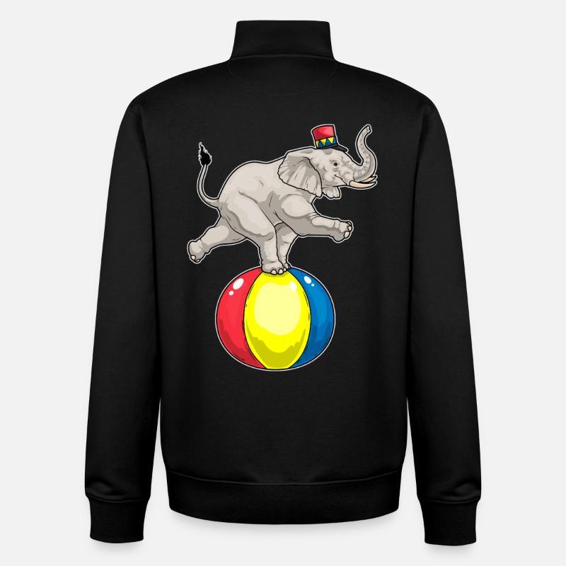 Elefant Zirkus Ball - Unisex Organic Zip Sweatshirt von Stanley/Stella - Schwarz