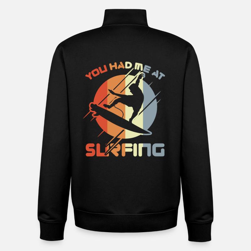 Tu m’as fait surfer - Sweat zippé unisexe en coton bio Stanley/Stella - noir