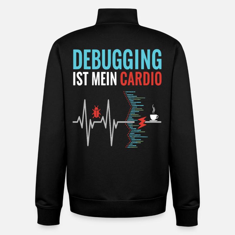 Debugging ist mein Cardio - Programmierer Nerd - Unisex Organic Zip Sweatshirt von Stanley/Stella - Schwarz