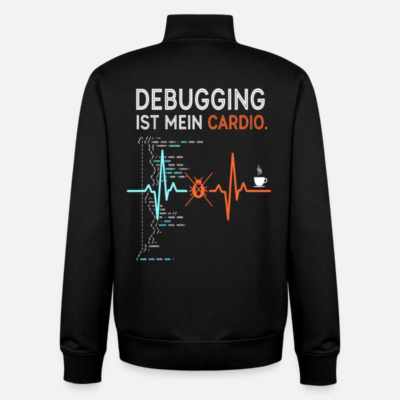 Debugging ist mein Cardio - Computer Nerd - Unisex Organic Zip Sweatshirt von Stanley/Stella - Schwarz
