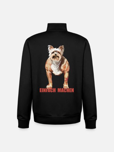 Humorous Doggynator with Saying - Unisex Organic Zip Sweatshirt by Stanley/Stella - black
