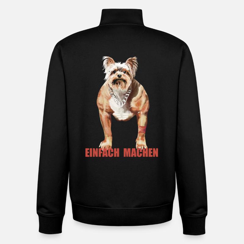 Humorvoller Doggynator mit Spruch - Unisex Organic Zip Sweatshirt von Stanley/Stella - Schwarz