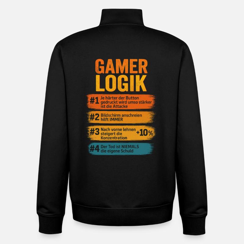Gamer Logic Computer PC Controller Gamer - Unisex Organic Zip Sweatshirt by Stanley/Stella - black