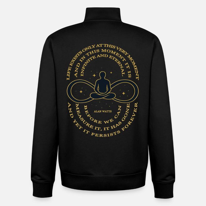 Alan Watts Time Infinity Tee - Unisex Organic Zip Sweatshirt by Stanley/Stella - black