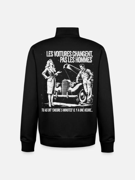 Voitures Changent Pas Les Hommes - Sweat zippé unisexe en coton bio Stanley/Stella - noir