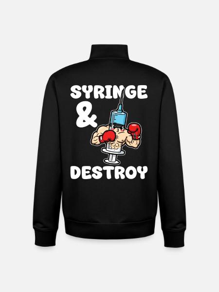 SYRINGE AND DESTROY - NURSE GIFT - Unisex Organic Zip Sweatshirt by Stanley/Stella - black