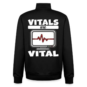 VITALS ARE VITAL - NURSE GIFT - Unisex Organic Zip Sweatshirt by Stanley/Stella - black - Back - AI Model Male 185 light (185cm)