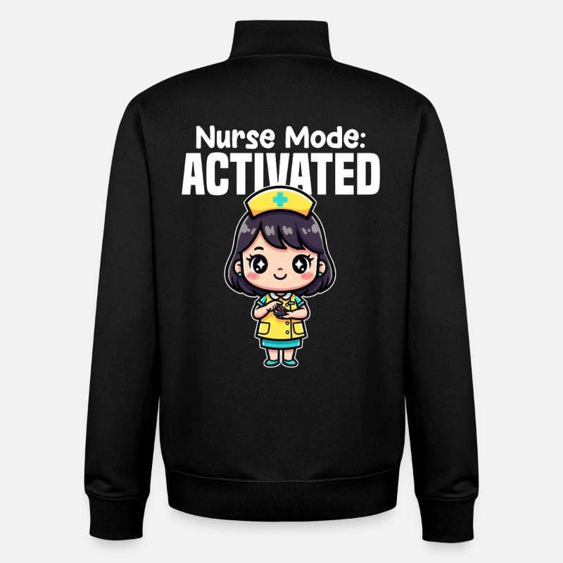 KRANKENSCHWESTER-MODUS AKTIVIERT - SCHWESTER-GESCHENK - Unisex Organic Zip Sweatshirt von Stanley/Stella - Schwarz