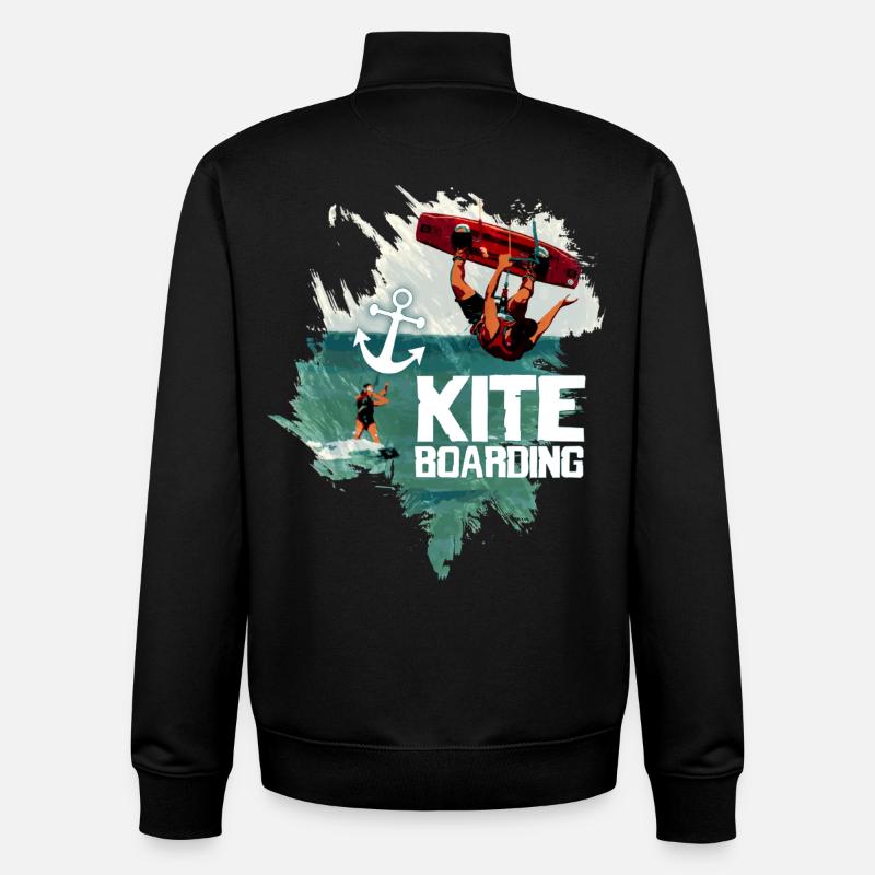 Chevauchez le vent - Sweat zippé unisexe en coton bio Stanley/Stella - noir