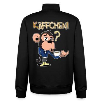 Käffchen, bitte! - Unisex Organic Zip Sweatshirt von Stanley/Stella - Schwarz - Hinten - AI Model Male 185 light (185cm)