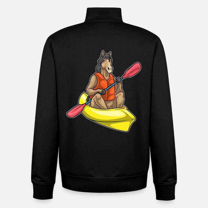 Pferd Kayak Paddel - Unisex Organic Zip Sweatshirt von Stanley/Stella - Schwarz