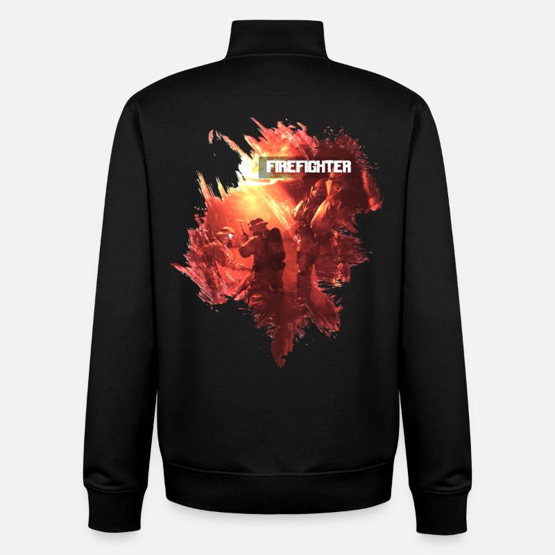Pompier - Sweat zippé unisexe en coton bio Stanley/Stella - noir