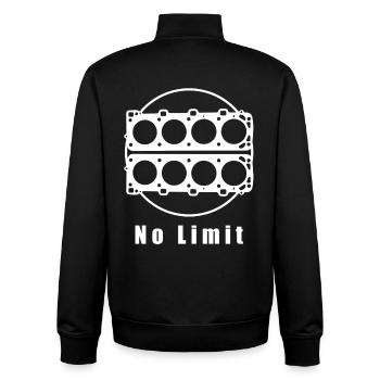 No Limit – 8 cylinder power - Unisex Organic Zip Sweatshirt by Stanley/Stella - black - Back - AI Model Male 185 light (185cm)