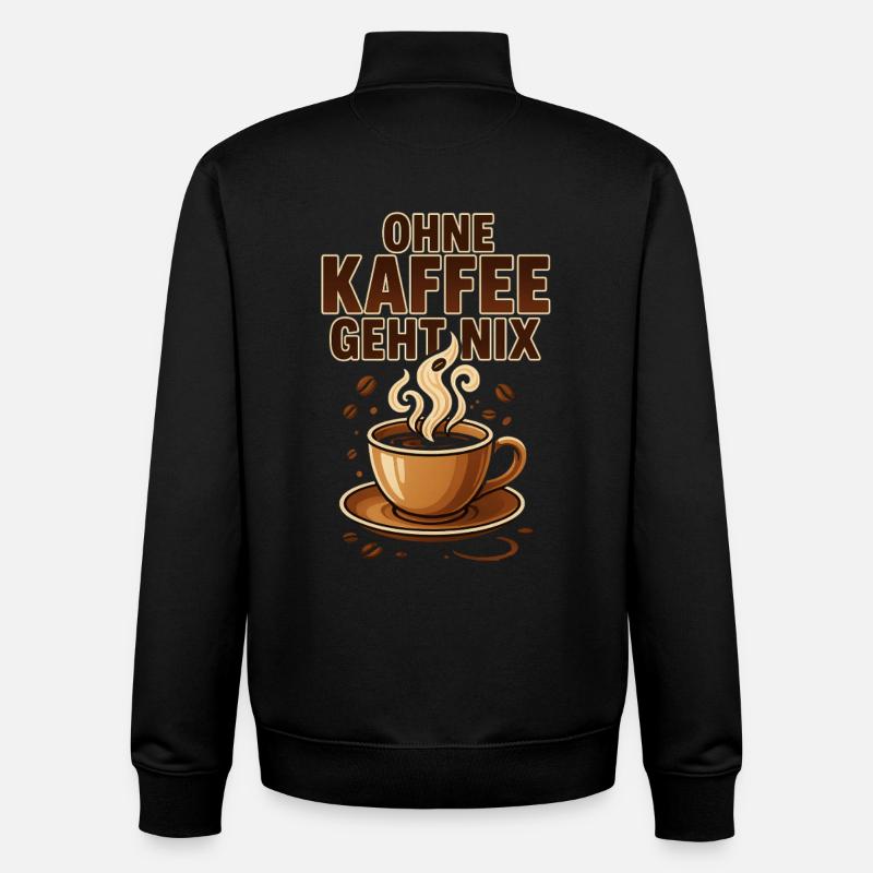 Ohne Kaffee geht nix Kaffeeliebhaber & Kaffeefans - Unisex Organic Zip Sweatshirt von Stanley/Stella - Schwarz
