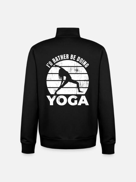 I'd rather do yoga - Unisex Organic Zip Sweatshirt by Stanley/Stella - black