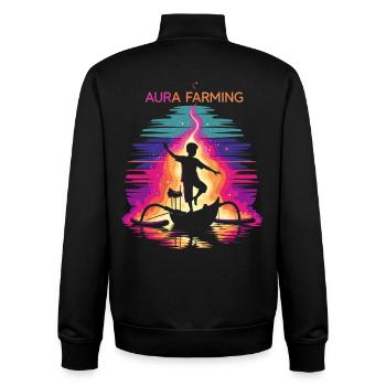 Aura Farming Traditioneller Tanz - Unisex Organic Zip Sweatshirt von Stanley/Stella - Schwarz - Hinten - AI Model Male 185 light (185cm)