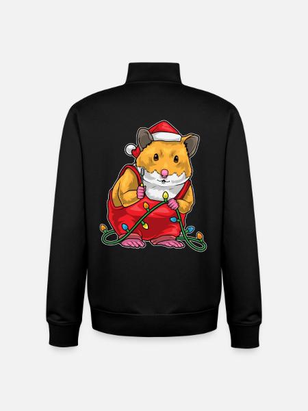 Hamster Christmas Craftsman - Unisex Organic Zip Sweatshirt by Stanley/Stella - black