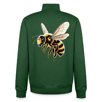 abeilles apiculteur miel apiculteur abeilles abeille mignonne - Sweat zippé unisexe en coton bio Stanley/Stella - vert bouteille - Dos - AI Model Male 185 dark (185cm)