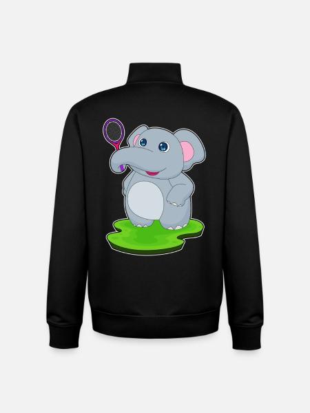 Elephant Tennis Racket - Unisex Organic Zip Sweatshirt by Stanley/Stella - black