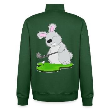 Rabbit Golf Golf Clubs - Unisex Organic Zip Sweatshirt by Stanley/Stella - bottle green - Back - AI Model Male 185 dark (185cm)