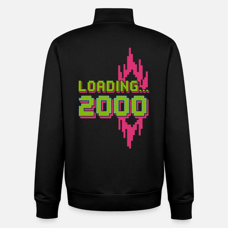 Retro Pixel Loading 2000 Design - Unisex Organic Zip Sweatshirt von Stanley/Stella - Schwarz
