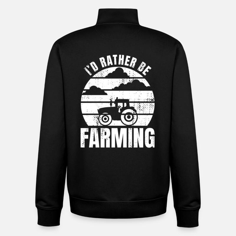 I'd Rather Be Farming - Unisex Organic Zip Sweatshirt von Stanley/Stella - Schwarz
