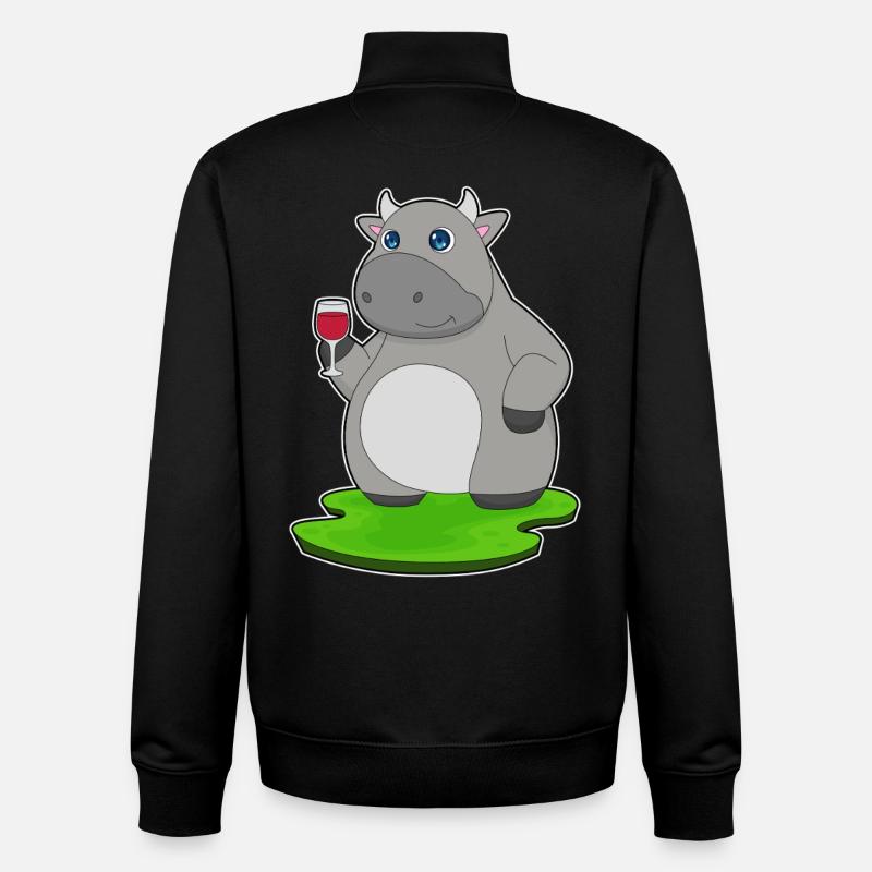 Kuh Rotwein - Unisex Organic Zip Sweatshirt von Stanley/Stella - Schwarz