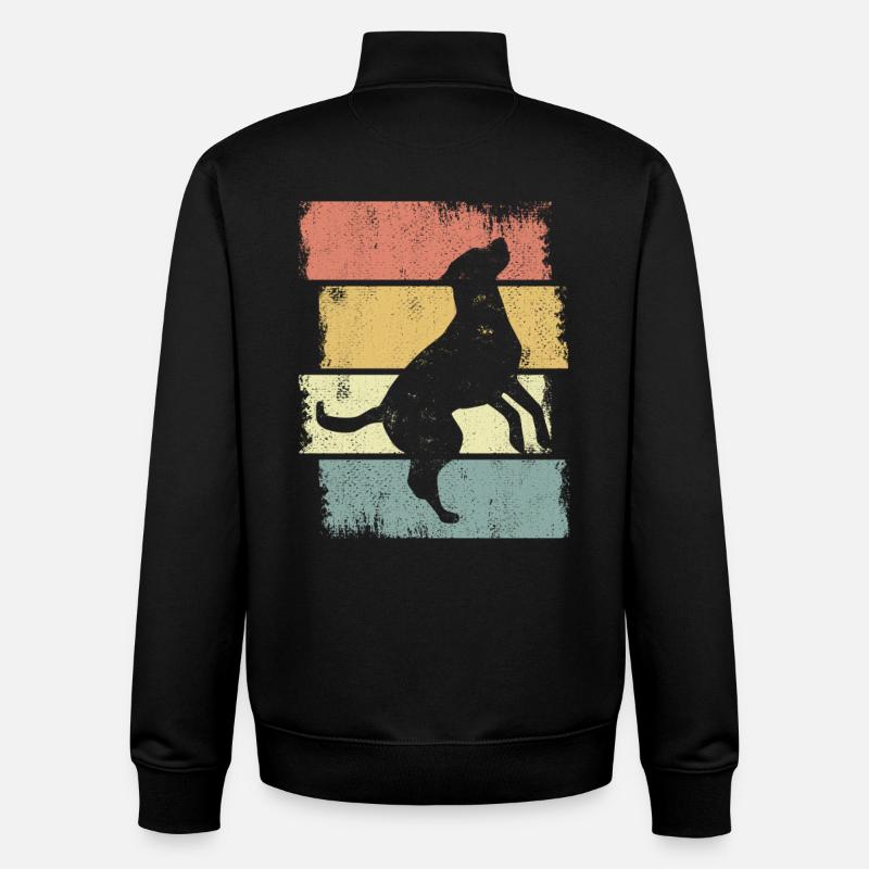 Dessin de chien - Sweat zippé unisexe en coton bio Stanley/Stella - noir