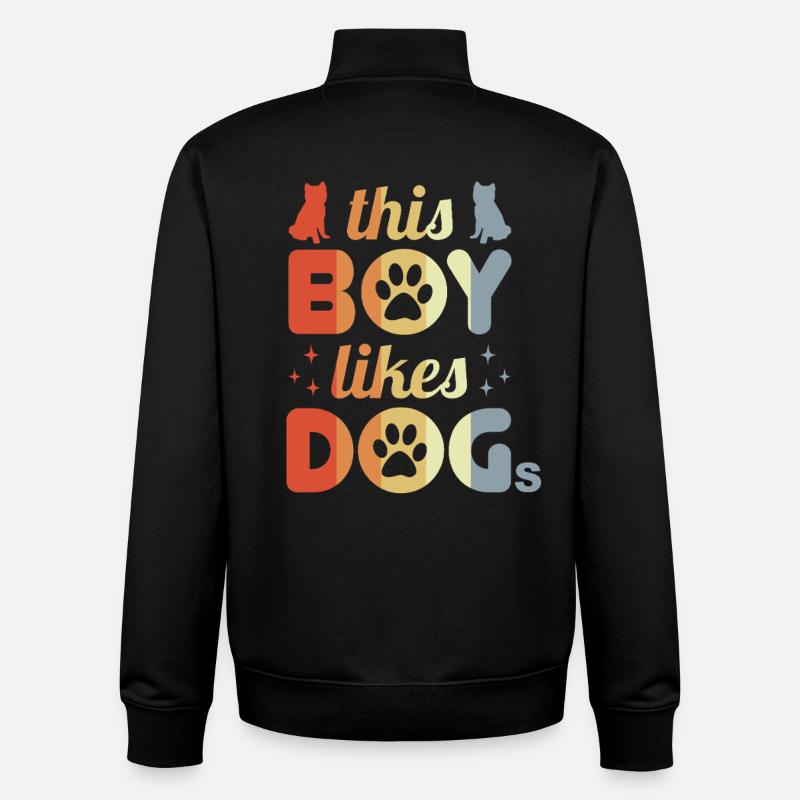 Junge der Hunde mag - Unisex Organic Zip Sweatshirt von Stanley/Stella - Schwarz