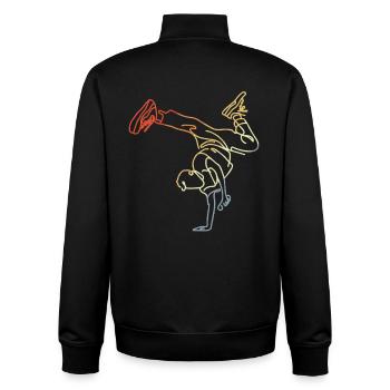 Vintage Breakdancing Junge Skizze - Unisex Organic Zip Sweatshirt von Stanley/Stella - Schwarz - Hinten - AI Model Male 185 light (185cm)