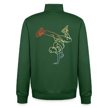 Vintage Breakdancing Junge Skizze - Unisex Organic Zip Sweatshirt von Stanley/Stella - Flaschengrün - Hinten - AI Model Male 185 dark (185cm)