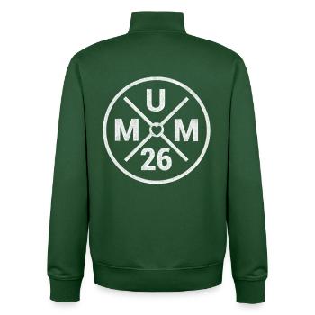 Maman 2026 Annonce de grossesse - Sweat zippé unisexe en coton bio Stanley/Stella - vert bouteille - Dos - AI Model Male 185 dark (185cm)