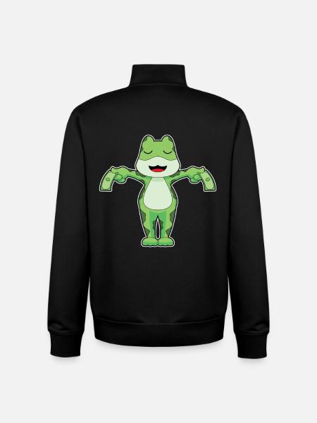 Frog Banknote - Unisex Organic Zip Sweatshirt by Stanley/Stella - black