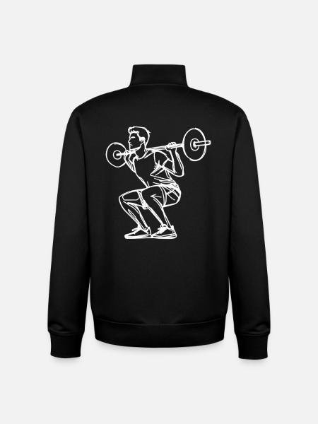 Weightlifting Sketch - Unisex Organic Zip Sweatshirt by Stanley/Stella - black