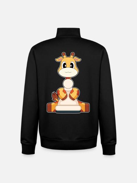 Giraffe Chess Piece Farmer Chess - Unisex Organic Zip Sweatshirt by Stanley/Stella - black