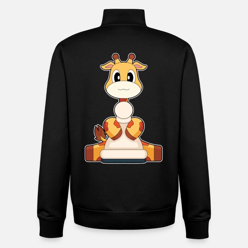 Giraffe Schachfigur Bauer Schach - Unisex Organic Zip Sweatshirt von Stanley/Stella - Schwarz