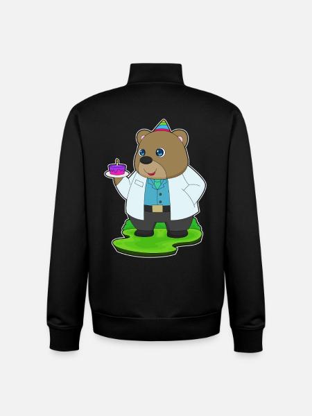 Bear Birthday Doctor - Unisex Organic Zip Sweatshirt by Stanley/Stella - black
