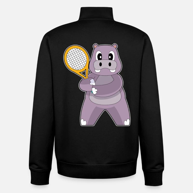 Nilpferd TennisTennisschläger - Unisex Organic Zip Sweatshirt von Stanley/Stella - Schwarz