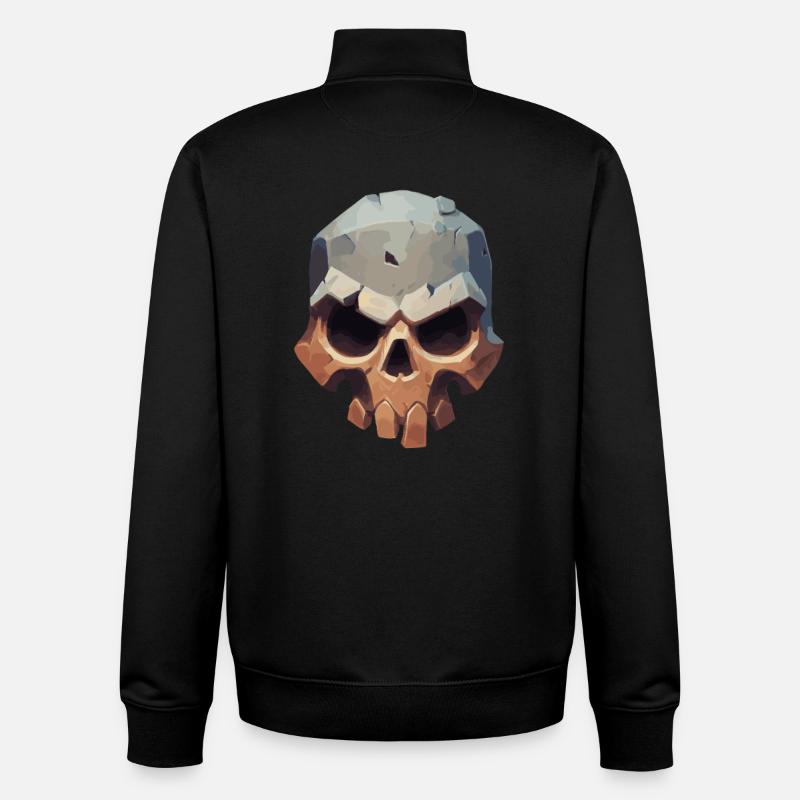 Stylized Skull – Geometric Dark Art Look - Unisex Organic Zip Sweatshirt by Stanley/Stella - black