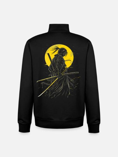 Samurai anime - Unisex Organic Zip Sweatshirt by Stanley/Stella - black