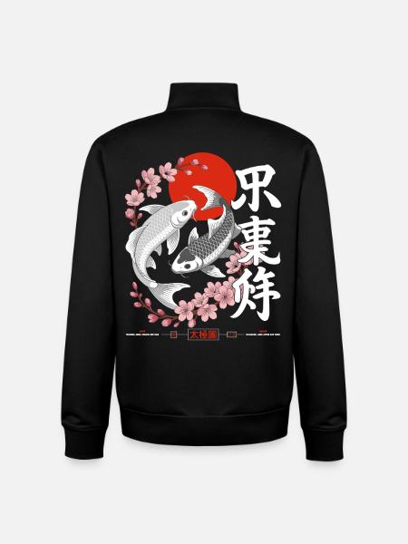 Koi - yin yang japan - Unisex Organic Zip Sweatshirt by Stanley/Stella - black