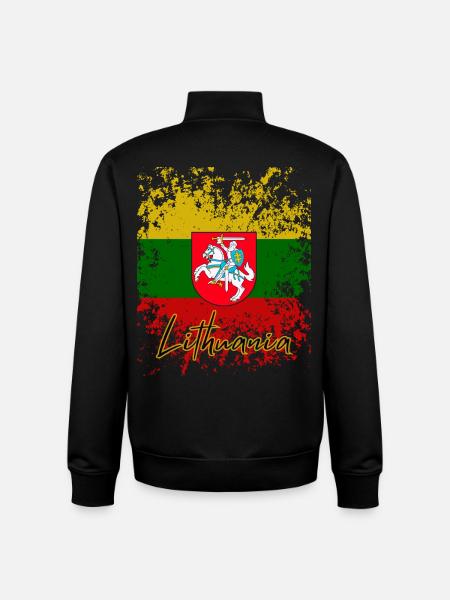 Grunge Lithuanian flag, I love Lithuania - Unisex Organic Zip Sweatshirt by Stanley/Stella - black
